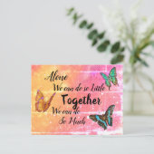 Schöne Schmetterlinge Rosa Orange Motivierend Postkarte (Stehend Vorderseite)