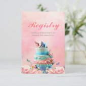 Schöne Schmetterlinge Twins Baby Registry Begleitkarte (Stehend Vorderseite)