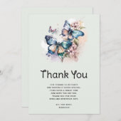 Schöne Schmetterlinge und Blume Dankeskarte (Vorne/Hinten)
