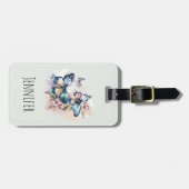 Schöne Schmetterlinge und Blume Gepäckanhänger (Vorderseite horizontal)