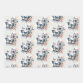 Schöne Schmetterlinge und Blume Geschenkpapier Set (Vorderseite 2)