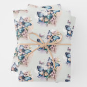 Schöne Schmetterlinge und Blume Geschenkpapier Set (Beispiel)