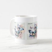 Schöne Schmetterlinge und Blume Kaffeetasse (Vorderseite Links)
