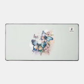 Schöne Schmetterlinge und Blume Monogramm Schreibtischunterlage (Vorderseite)