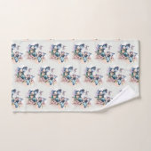 Schöne Schmetterlinge und Blume Muster Badhandtuch Set (Handtuch)