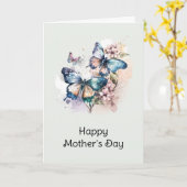 Schöne Schmetterlinge und Blume Muttertag Karte (Gelbe Blume)