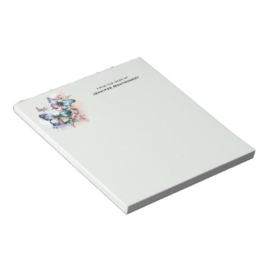 Schöne Schmetterlinge und Blume Notizblock (angewinkelt)