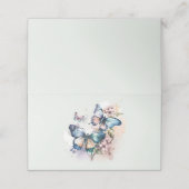 Schöne Schmetterlinge und Blume Platzkarte (Außenseite Aufgefaltet)
