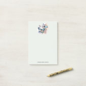 Schöne Schmetterlinge und Blume Post-it Klebezettel (Auf Schreibtisch)