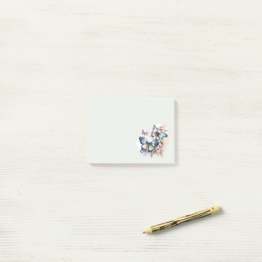 Schöne Schmetterlinge und Blume Post-it Klebezettel (Auf Schreibtisch)