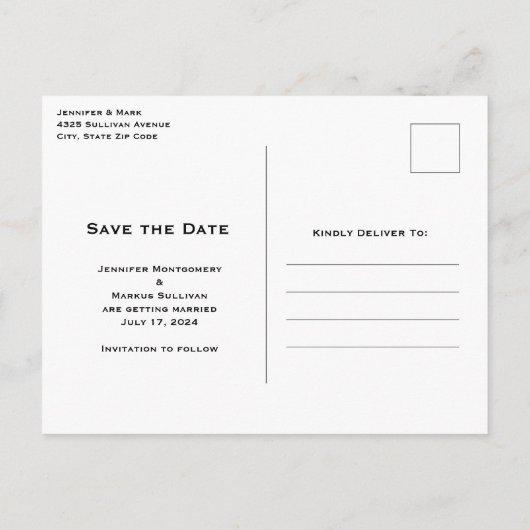 Schöne Schmetterlinge und Blume Save the Date Einladungspostkarte (Rückseite)