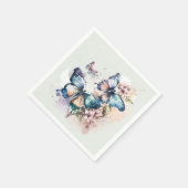 Schöne Schmetterlinge und Blume Serviette (Ecke)