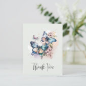 Schöne Schmetterlinge und Blume Vielen Dank Postkarte (Stehend Vorderseite)