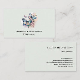 Schöne Schmetterlinge und Blume Visitenkarte