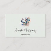 Schöne Schmetterlinge und Blume Visitenkarte (Vorderseite)