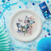 Schöne Schmetterlinge und Blume Whimsical Pappteller (Party)
