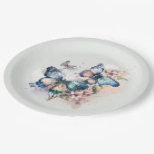 Schöne Schmetterlinge und Blume Whimsical Pappteller (Schrägansicht)