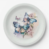 Schöne Schmetterlinge und Blume Whimsical Pappteller (Vorderseite)