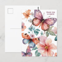 Schöne Schmetterlinge und Blumen Danke