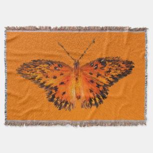 Schöne Schmetterlingflügel auf orangefarbenem Hi Decke