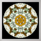 Schöne Schmetterlingsflügel Mandala Poster (Vorne)