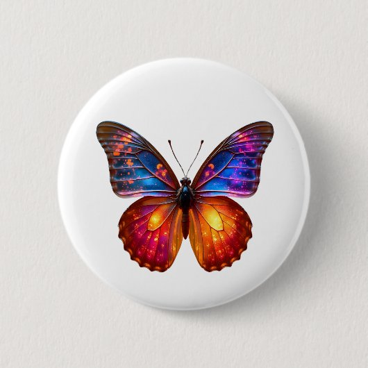 Schöne Schmetterlingskunst Button (Vorderseite)
