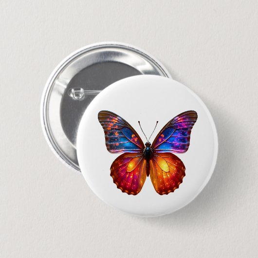 Schöne Schmetterlingskunst Button (Vorne & Hinten)