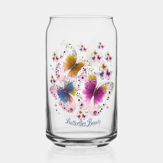 Schöne Schmetterlingskunst Dosenglas (Rückseite)