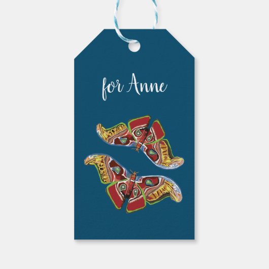 Schöne Schmetterlingskunst Geschenkanhänger (Rückseite)