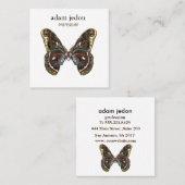 Schöne Schmetterlingskunst Zeichnend Quadratische Visitenkarte (Vorne/Hinten)