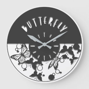 Schöne Schmetterlingswache Große Wanduhr