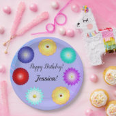 Schöne, schmuckreiche, mehrfarbige Blume Pappteller (Party)