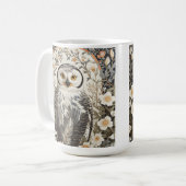Schöne Schneeeule, inspiriert von William Morris Kaffeetasse (Vorderseite Links)