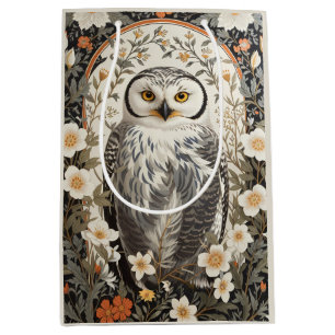 Schöne Schneeeule, inspiriert von William Morris Mittlere Geschenktüte