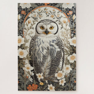 Schöne Schneeeule William Morris inspiriert Puzzle