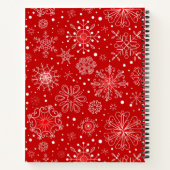 Schöne Schneeflocken am Roten Hintergrund Weihnach Notizbuch (Rückseite)