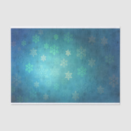 Schöne Schneeflocken auf Schatten von blau-grün Seidenpapier