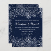 Schöne Schneeflocken Winter Speichern Sie die Datu Save The Date (Vorne/Hinten)