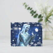 Schöne Schneekönigin Postkarte (Stehend Vorderseite)