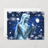 Schöne Schneekönigin Postkarte (Vorne/Hinten)