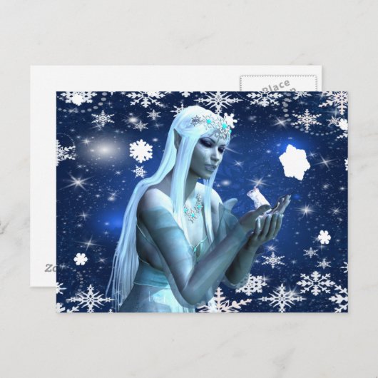 Schöne Schneekönigin Postkarte (Vorne/Hinten)