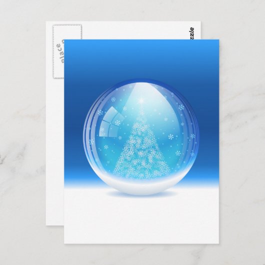 Schöne Schneekugel Postkarte (Vorne/Hinten)
