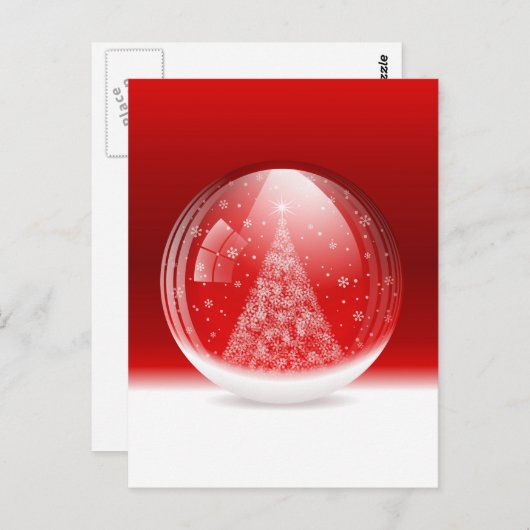 Schöne Schneekugel Postkarte (Vorne/Hinten)