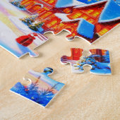 Schöne Schneekugel über Weihnachtsdorf fliegen Puzzle (Seite)