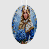 Schöne Schneemädchen Ornament (Vorderseite)