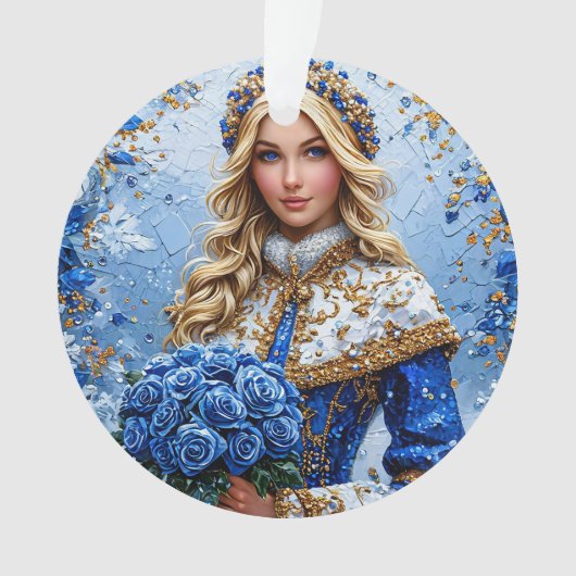 Schöne Schneemädchen Ornament (Vorderseite)