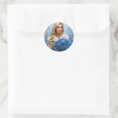 Schöne Schneemädchen Runder Aufkleber (Tasche)