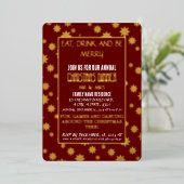 SCHÖNE SCHNEESCHNEE AUF ROTEM HINTERGRUND FOLIENEINLADUNG (Stehend vorne)