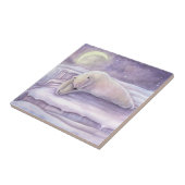 Schöne, schneesichere Polar-Bären-Artwork Fliese (Seite)