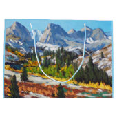 Schöne Schneezeit Orange Yellow Blue Red Große Geschenktüte (Rückseite)